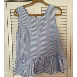 J. Crew Blue & White Striped Top